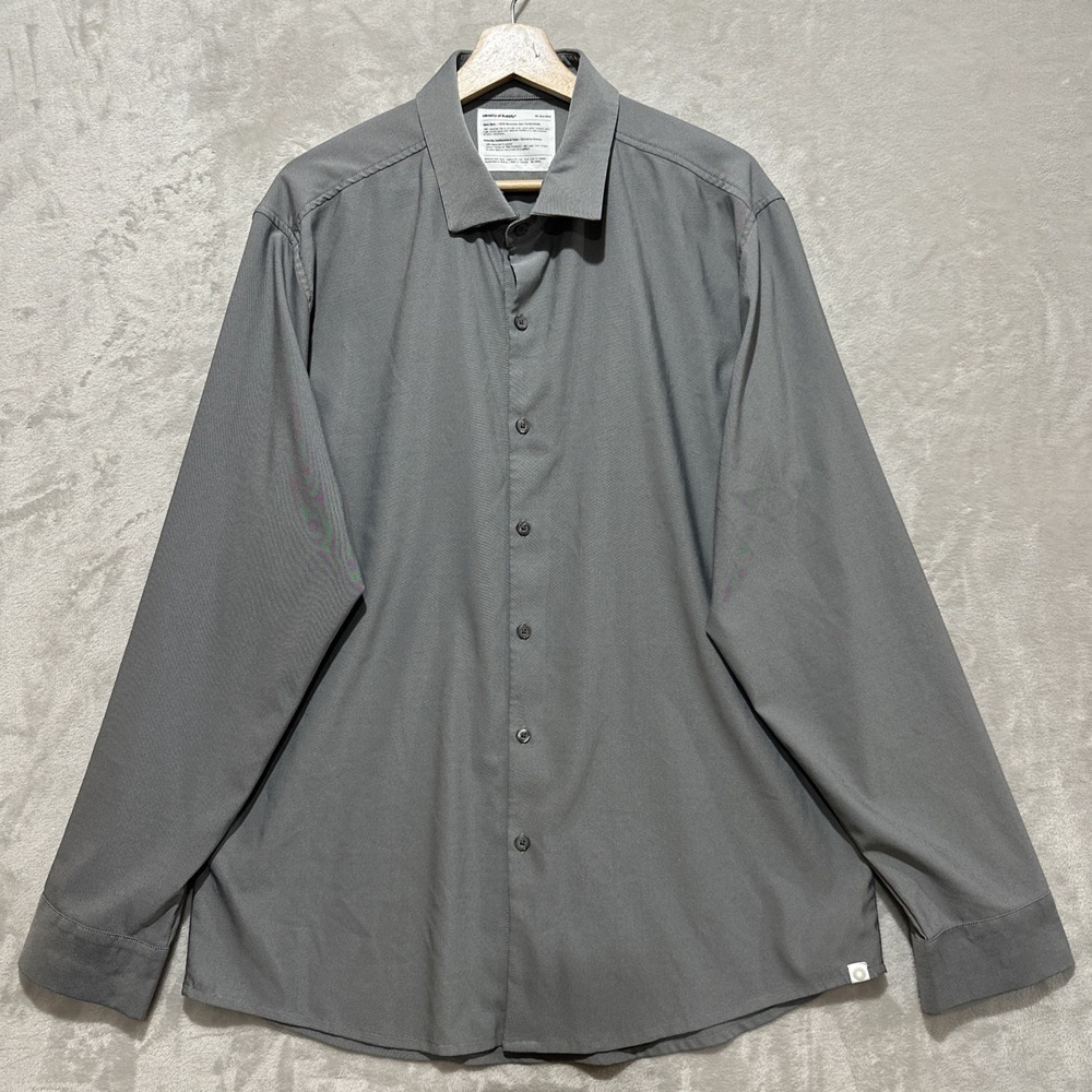 Ministry‎ of Supply Aero Zero Dress Shirt Men's XL Gray Standard Button Up Woven